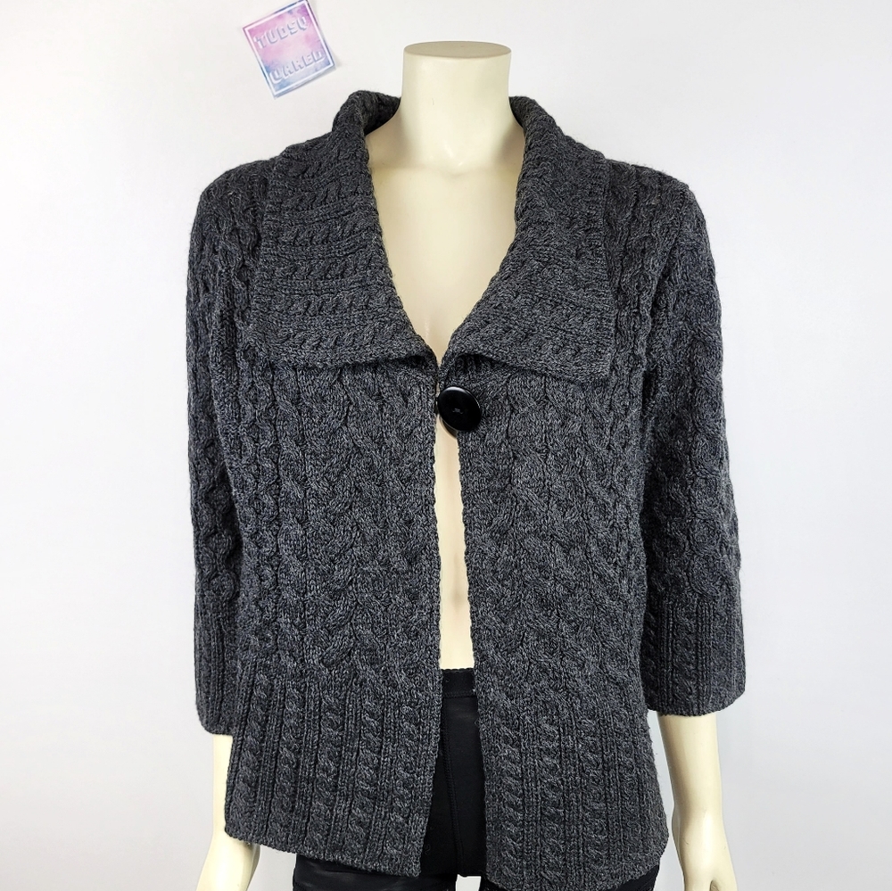 INIS CRAFTS Irish Merino Wool Sweater Cardigan